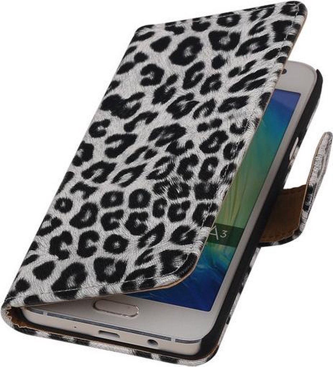 HTC Desire 700 - Luipaard Wit Booktype Wallet Hoesje