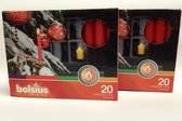 Kerstboomkaarsjes Bolsius 97/13 kleur rood - 40 stuks in 2 verpakkingen