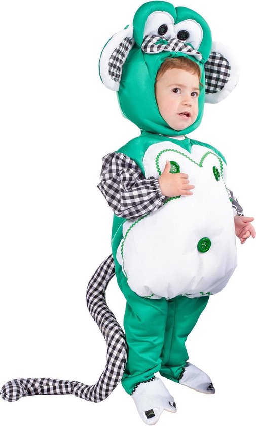 Zichtbaar hoogte Smeren Schattig groen aapje kostuum maat 2-3 jaar - Kinder dieren verkleedkleding  | bol.com