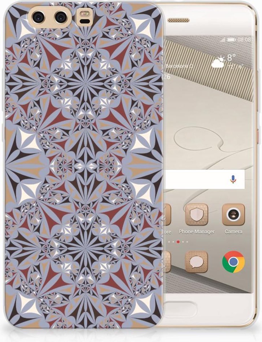 Huawei P10 Plus TPU Siliconen Hoesje Flower Tiles