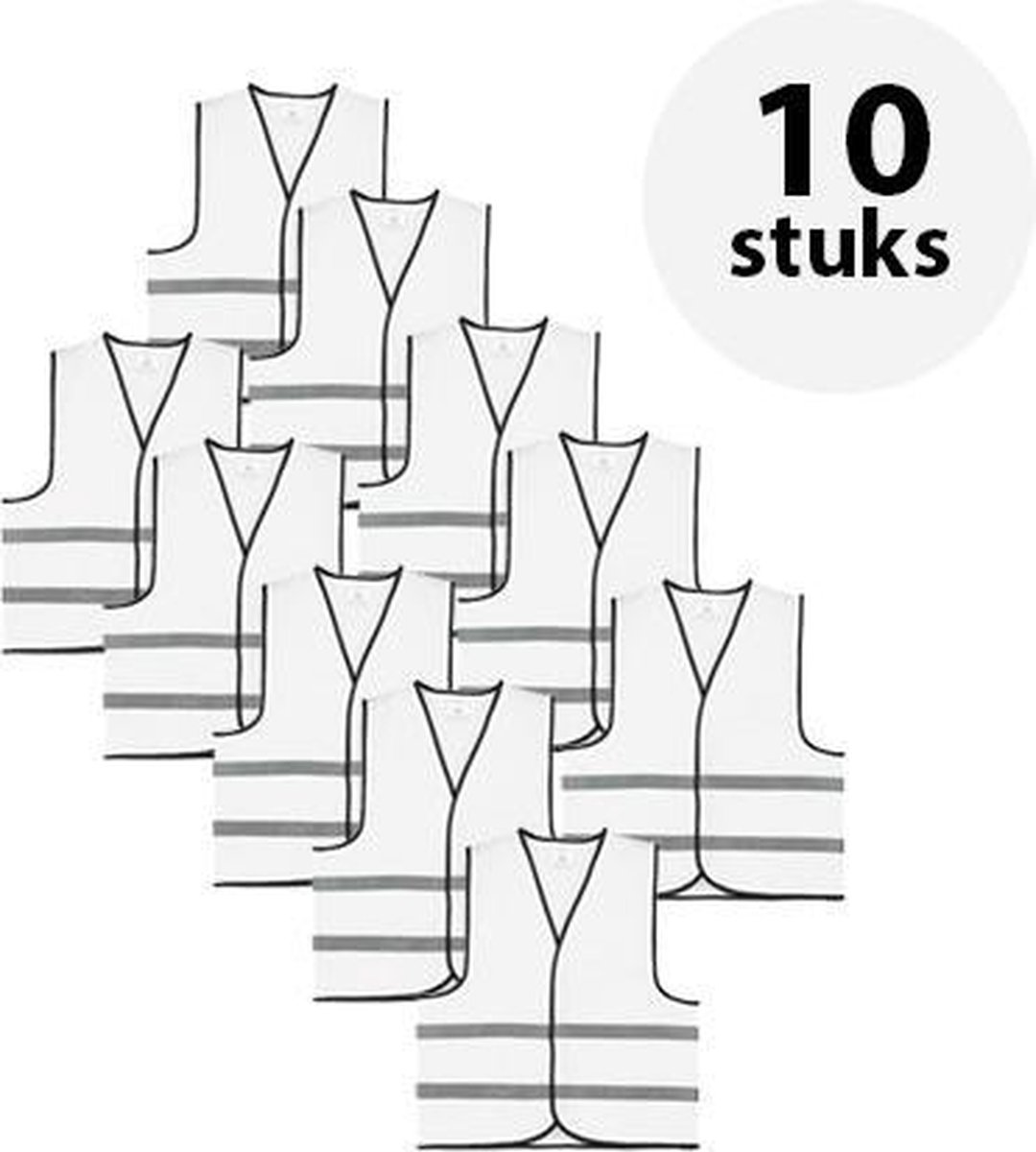 Veiligheidshesje - Veiligheidsvest - Kind - Wit - 10 stuks