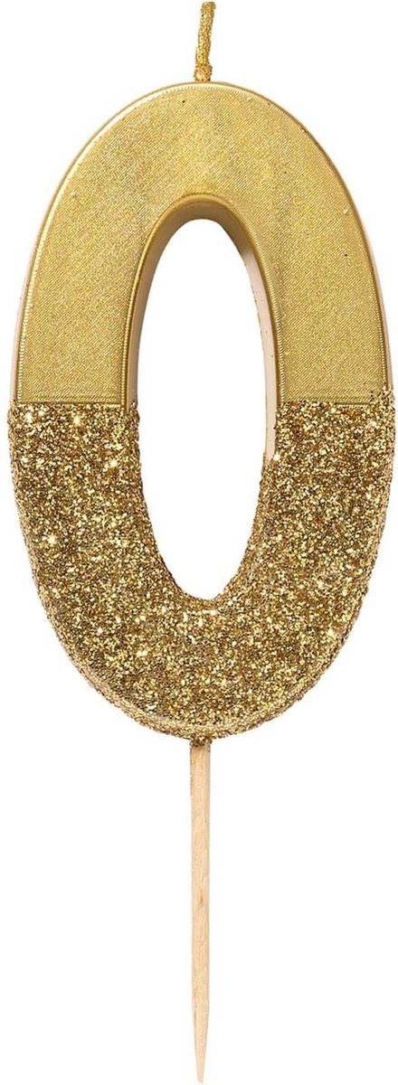 TALKING TABLES - Goudkleurige glitter cijfer kaars