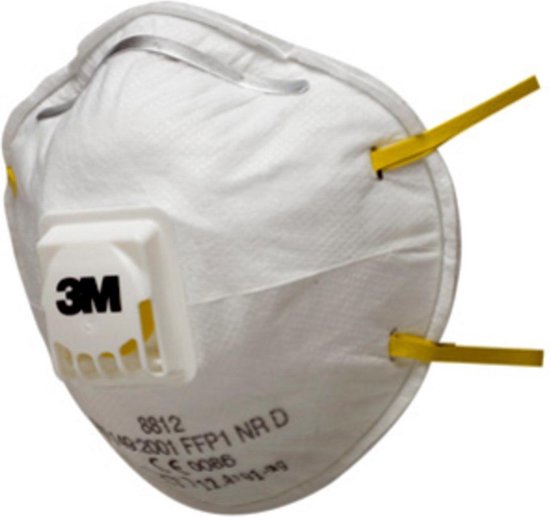 3M™ Fijnstofmasker met ventiel in cupvorm, 8812C2,FPP1, 2 maskers |