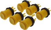 ArcadeWinkel Concave classic arcade drukknoppen (set van 6 stuks met 7st Zippy 20gr Microswitches), geel