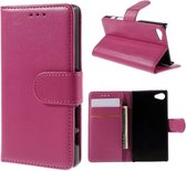 Lychee wallet hoesje Sony Xperia Z5 Compact roze
