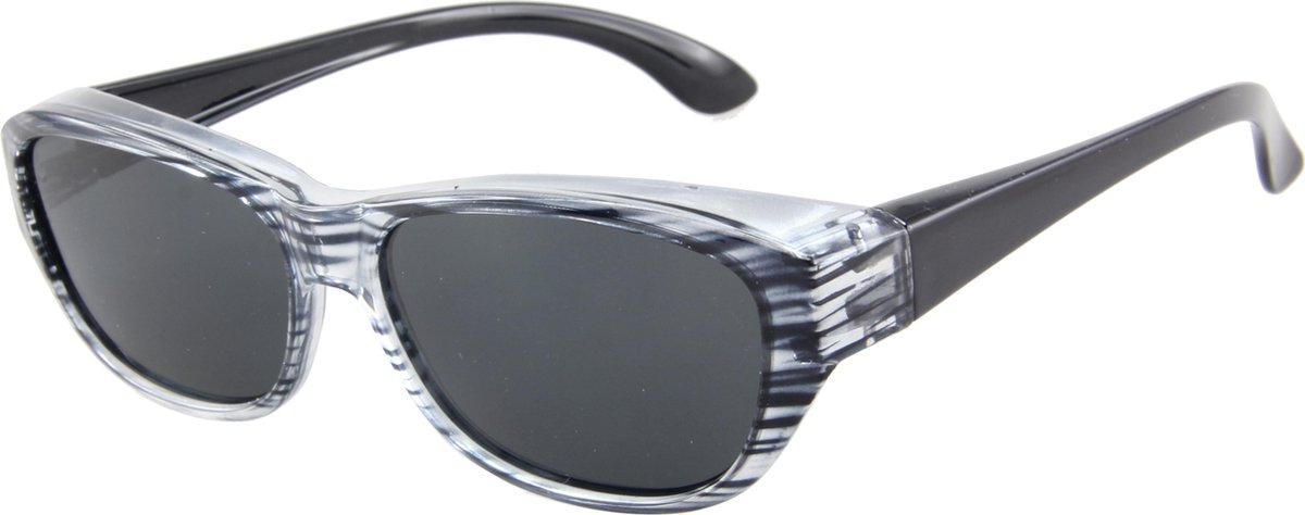 Overzetzonnebril Gepolariseerd - UV 400 bescherming Cat. 3 - Glazen 60 mm -  Grijs - Dielay | bol.com