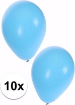 Bellatio Decorations ballonnen - 10 stuks - lichtblauw - 27 cm - helium of lucht - verjaardag / versiering