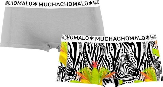 Muchachomalo - Dames - 2-pack Short Zebra - Grijs - XL | bol.com