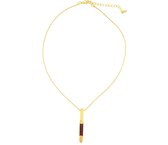Behave® Dames ketting goud-kleur met staaf hanger 40 cm