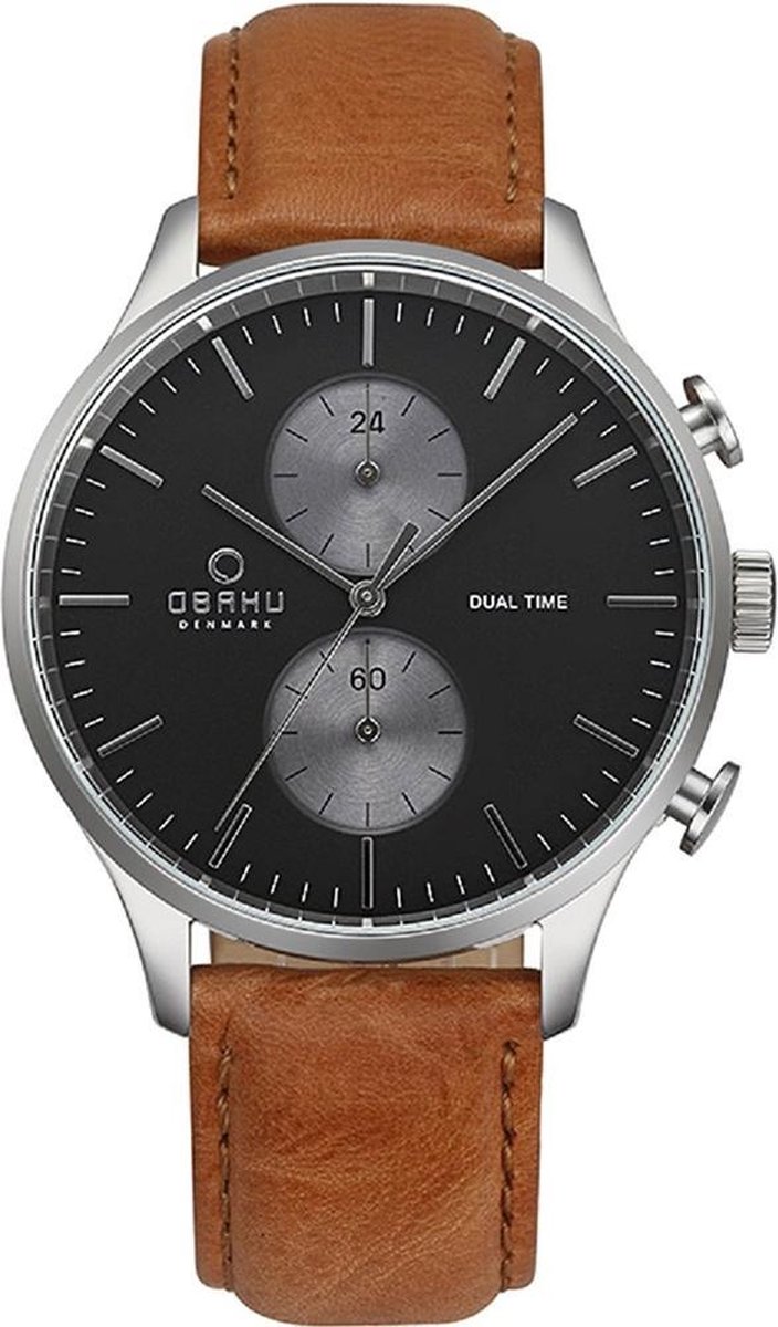 OBAKU H Chrono St.kst-Zw.wzp-Leer.b