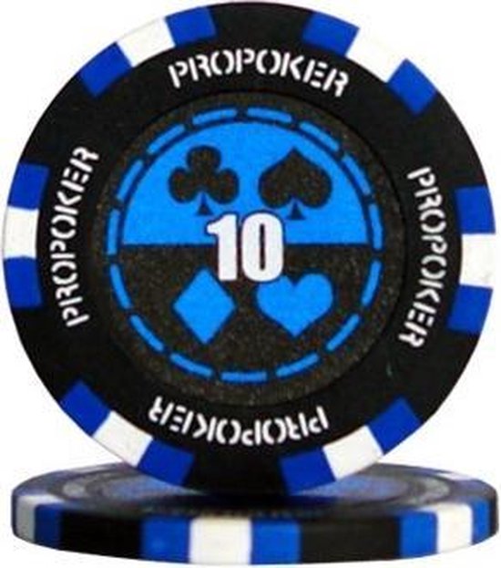 Pokerchip Pro Poker Clay Chip 13,5 Gram Donker Blauw 50