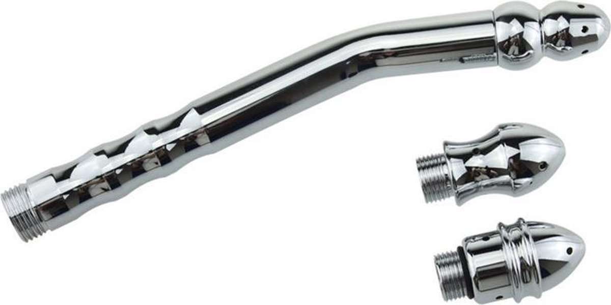 Goedkoopste Anaal vaginaal douche - Klysma - Hoogwaardige RVS - Intieme reiniging - anaal spoelen - Prolink Novelties® 3 einddoppen