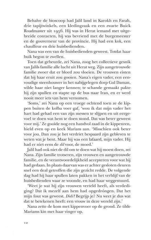 Pagina 12 met tekst uit "Duizend schitterende zonnen".
