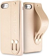 Guess Saffiano Strap Hard Case - Apple iPhone 8 (4.7") - Goud