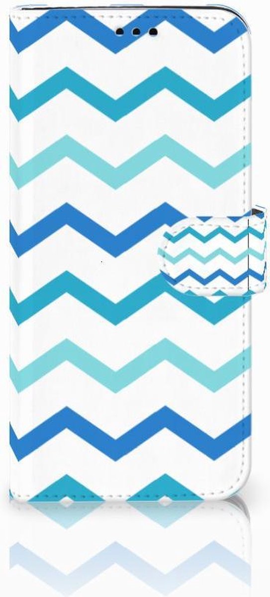 Samsung Galaxy S9 Plus Telefoon Hoesje Zigzag Blauw