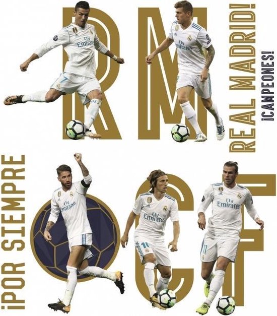 Real Madrid Cf Muursticker Group 8 Stuks