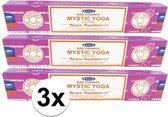 3x Nag Champa wierook Mystic Yoga  15 gram