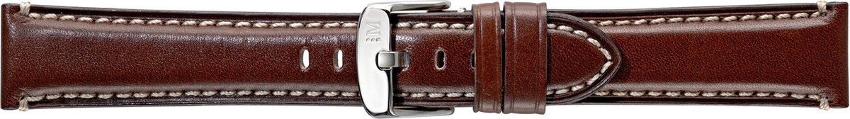 Morellato horlogeband Giorgione X4272B12034CR22 - PMX034GIORGI22 Glad leder Donkerbruin 22mm + wit stiksel