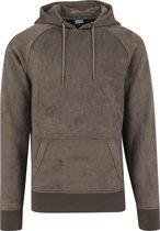 Urban Classics Imitation Suede Hoody Olive Maat:L