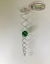 Nature's Melody Crystal Vortex Spinner Wind Spinner Kristal staart 35cm met groene glazen kogel van 4cm ,De beste kwaliteit ! wind vanger, Twister ,Hoogwaardige RVS spiraal