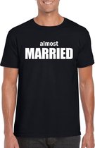 Almost Married tekst t-shirt zwart heren XL