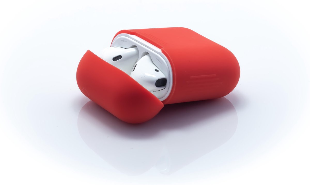 Case geschikt geschikt voor Apple AirPods - Rood - Siliconen