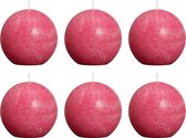 Bolsius Rustiek Bolkaars - Ø 80 mm - 6 stuks - Fuchsia