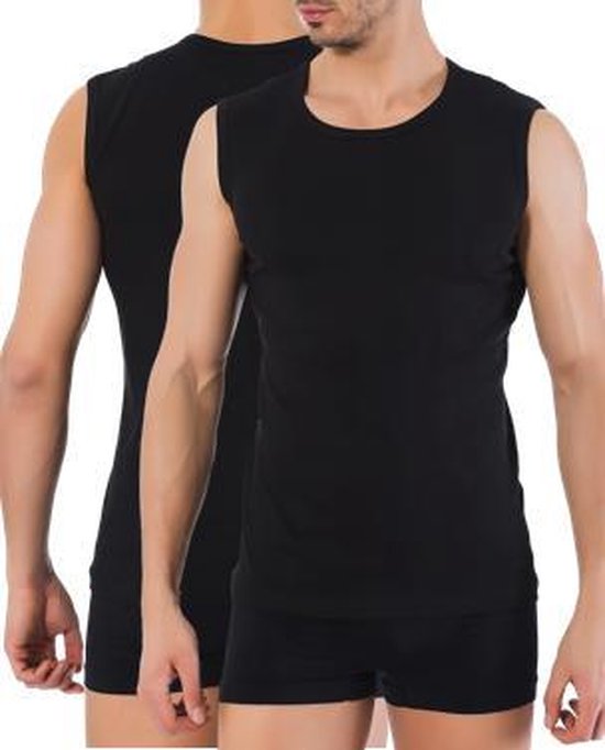 Bonanza A-shirt - ronde hals - mouwloos - zwart - XXL