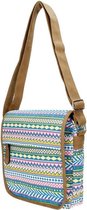 Beagles Canvas Schoudertas met Overslag Neon Aztec