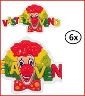 6x Clowndeco vastelaovend 55x26 cm