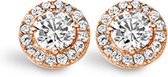 Silventi 921182580 Zilveren oorstekers - entourage zirkonia 7 mm - rosékleurig