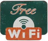 Signs-USA Free Wifi - Retro Wandbord - Metaal - 25x30 cm