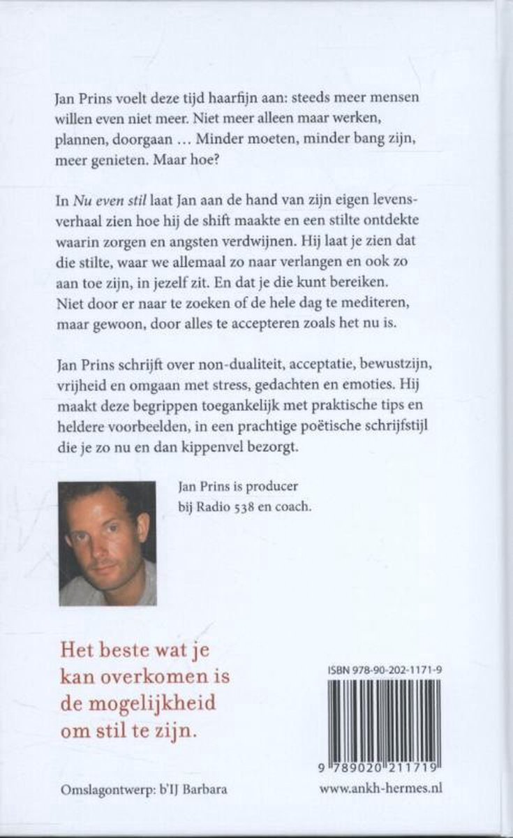 Nu even stil - back cover