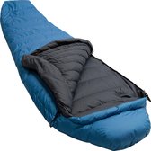 LOWLAND OUTDOOR® Donzen slaapzak - Serai 600 2 - 1335 gr - 230 x 80 cm -10°C - Blue - Rits rechts