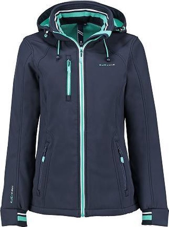 Kjelvik dames softshell jas Casey donkerblauw maat 40