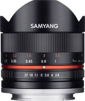 Samyang 8mm F2.8 Umc Fisheye II - Prime lens - geschikt voor Fujifilm X - Zwart