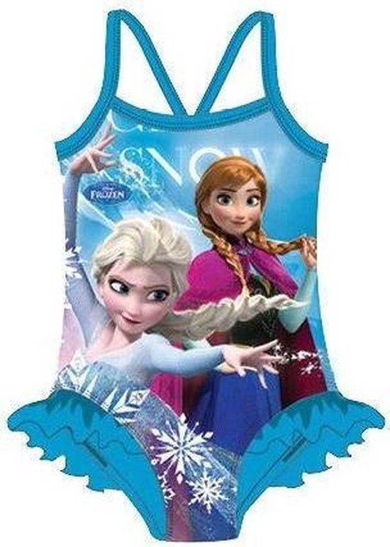 Chemicaliën Kluisje Medaille Frozen badpak blauw, Anna en Elsa maat 110 | bol.com