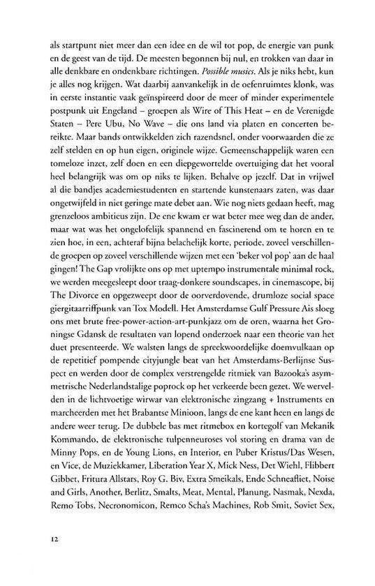 Pagina met tekst over muziek, cultuur en de Nederlandse popmuziek.