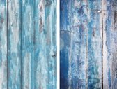 DW4Trading®  Vinyl achtergrond dubbelzijdig voor food fotografie hout blauw