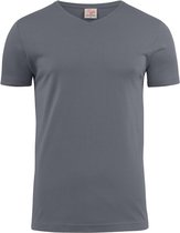 Printer T-shirt Heavy V-hals Man 2264024 Staalgrijs - Maat XL