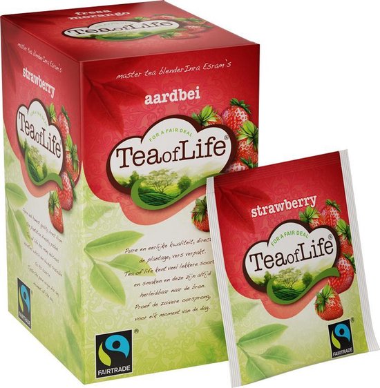 Tea of Life Fairtrade - Aardbei - 80 zakjes
