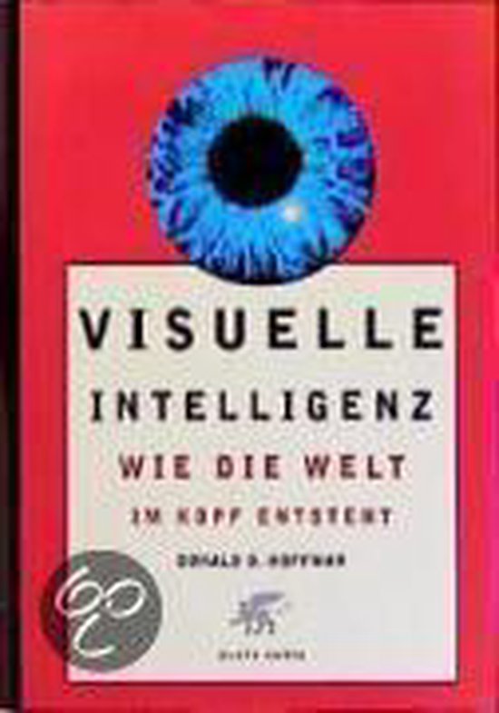 Boek met rode kaft, een blauw oog bovenaan, en de titel 'Visuelle Intelligenz'.