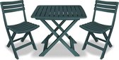 Bistroset kunststof groen 3-delig  (incl. Fleecedeken)
