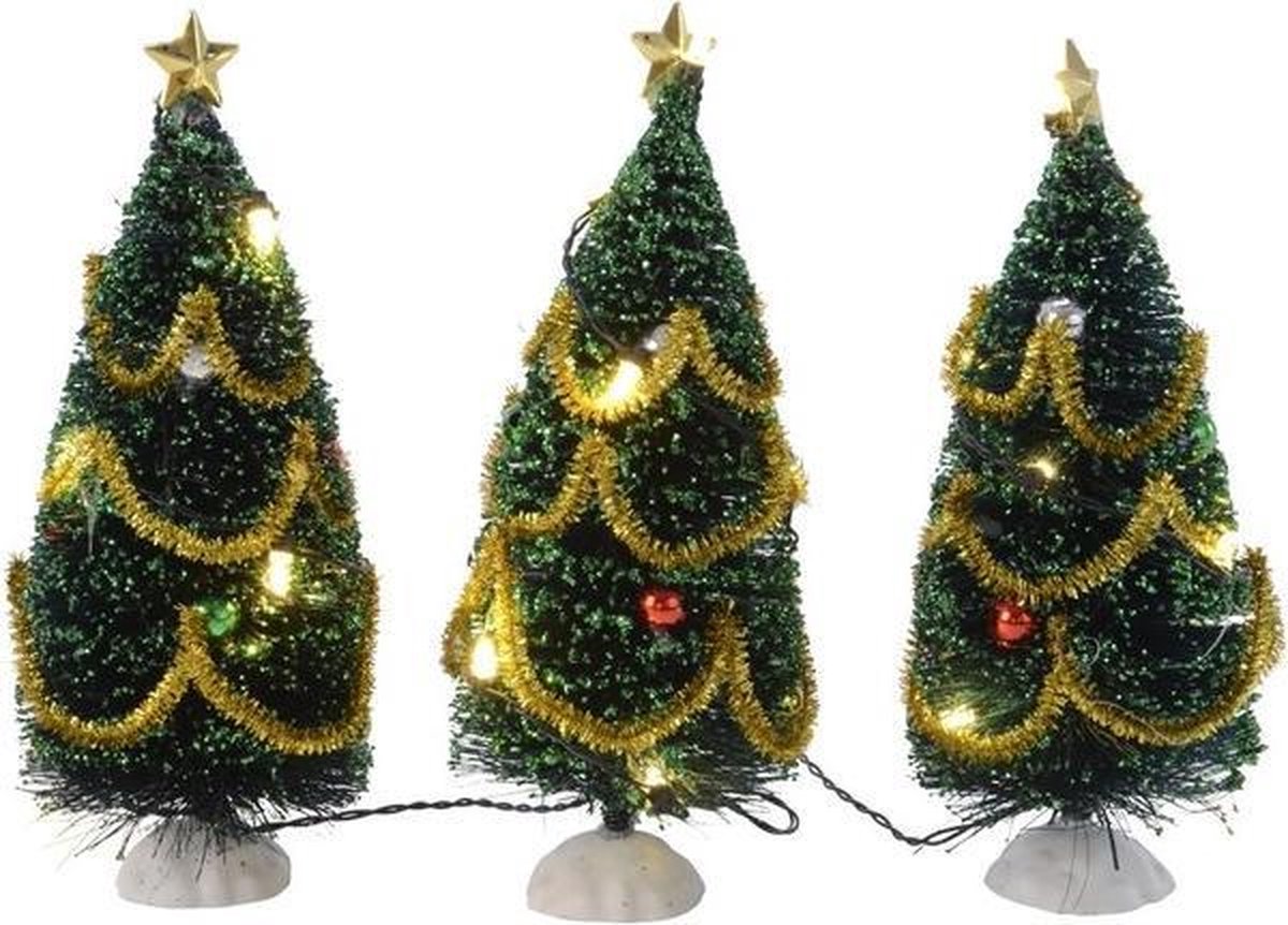 Sinewi Fruit groente Teken een foto Mini kerstbomen met LED verlichting en versiering 15 cm | bol.com