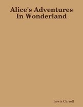 Boek "Alice's Adventures In Wonderland" van Lewis Carroll op een bruine achtergrond.