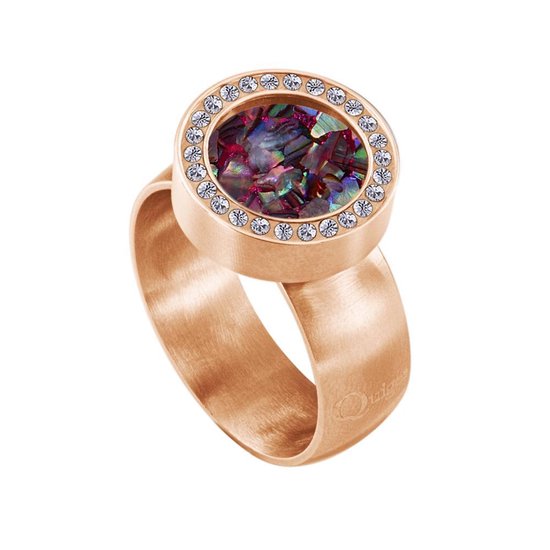 Ring de système de vis en acier inoxydable Quiges avec zircone couleur rosé mat 18 mm avec coquille Multi flocons interchangeable Mini pièce de 12 mm