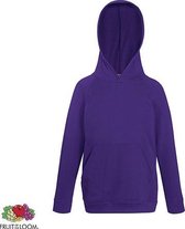 Fruit of the Loom Kids hoodie - Maat 116 - Kleur Purple