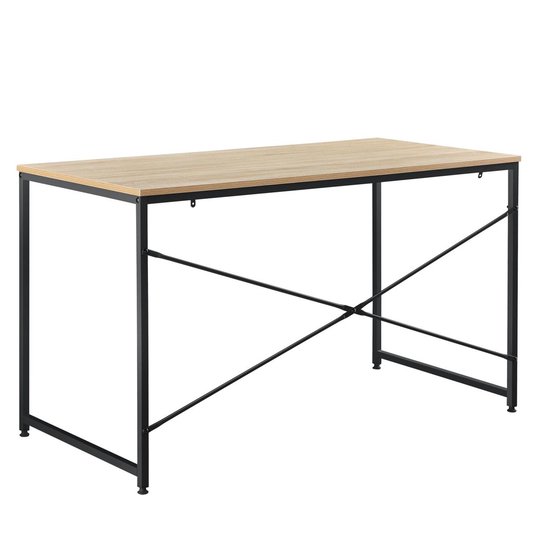 Bureau Nice 120x60x72 cm spaanplaat en metaal zwart en eiken - en.casa