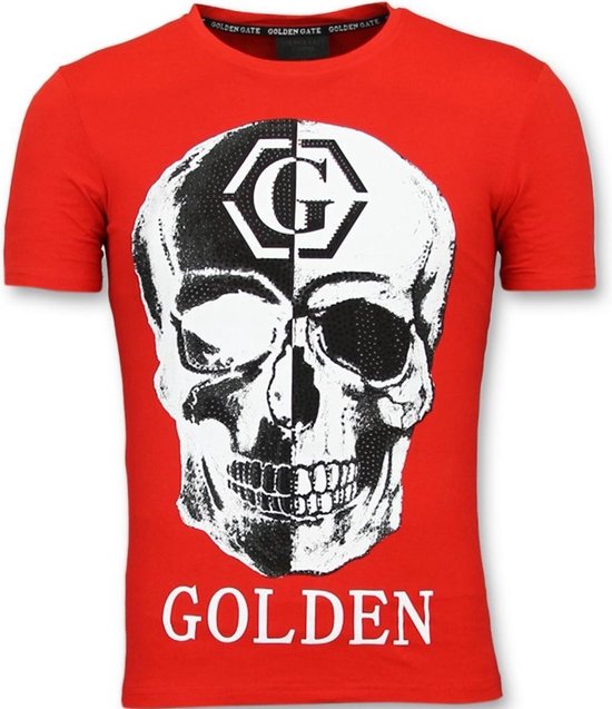 Golden Gate Tshirt with Skull Print - Doodskop T shirts Heren - Rood -  Maten: S | bol.com