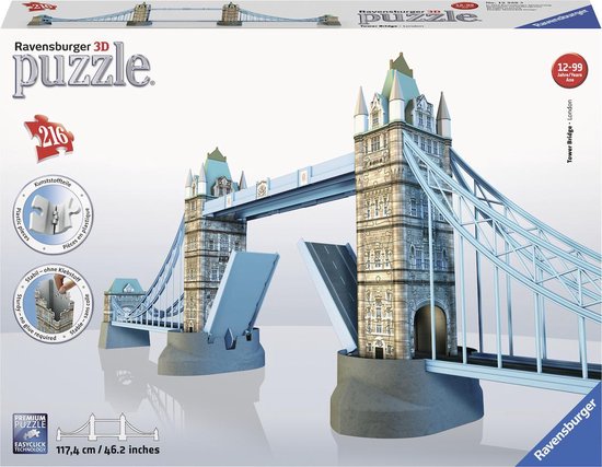 Hesje Volg ons toenemen Ravensburger Tower Bridge- 3D puzzel gebouw - 216 stukjes | bol.com